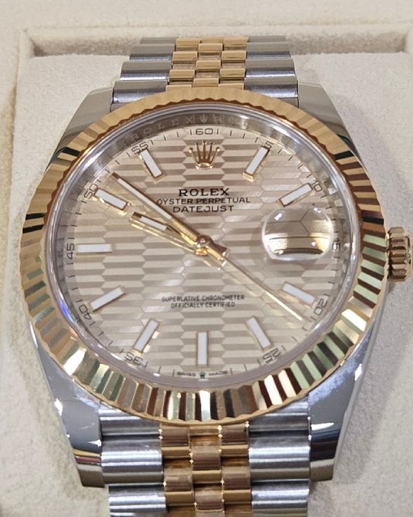2024 Rolex Datejust 41MM Champagne "Fluted Motif" Dial Two-Tone Jubilee Bracelet (126333)