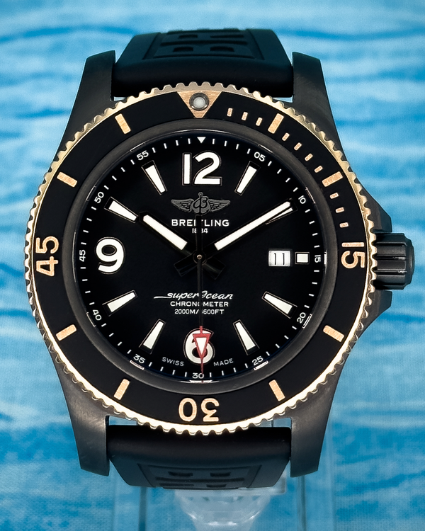 2022 Breitling Superocean Blacksteel 46MM Black Dial Rubber Strap (U17368221B1S1)