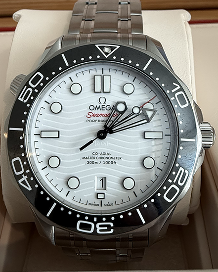2025 Omega Seamaster Diver 300M 42MM White Dial Steel Bracelet (210.30.42.20.04.001)