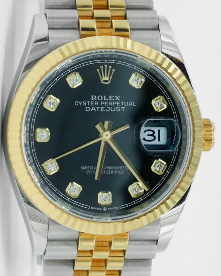 2022 Rolex Datejust 36MM Black Dial Two-Tone Jubilee Bracelet (126233)