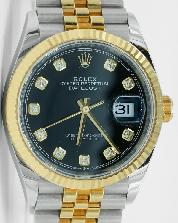 2022 Rolex Datejust 36MM Black Dial Two-Tone Jubilee Bracelet (126233)