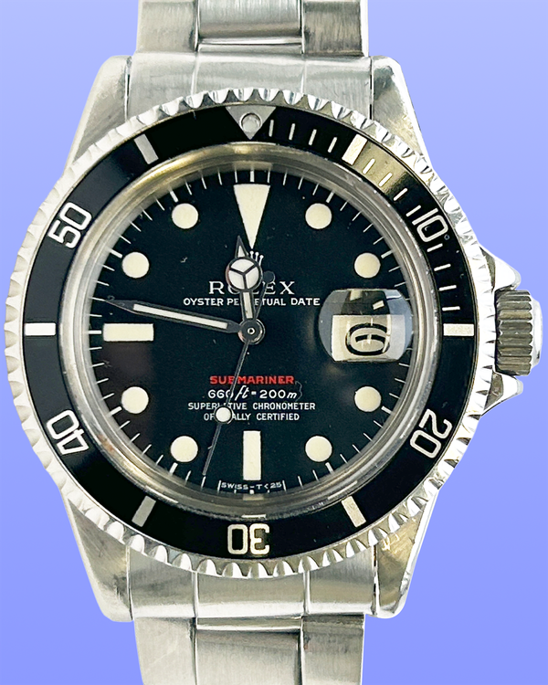 1974 Rolex Submariner Date "Red" 40MM Black Dial Oyster Bracelet (1680)