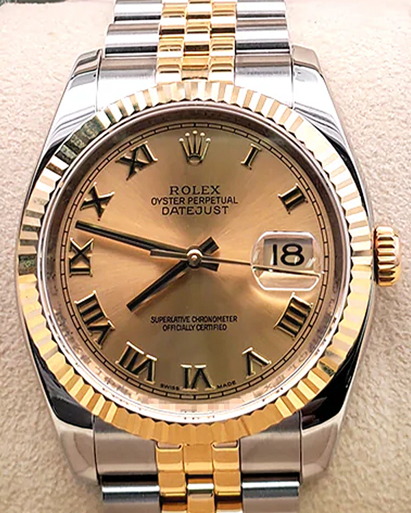 2011 Rolex Datejust 36MM Champagne Dial Two-Tone Jubilee Bracelet (116233)