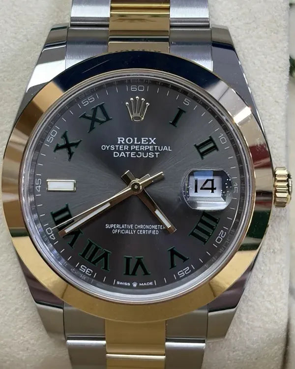 2022 Rolex Datejust "Wimbledon" 41MM Slate Dial Two-Tone Oyster Bracelet (126303)