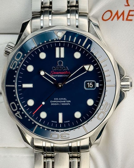 No Reserve - 2018 Omega Seamaster Diver 300M 41MM Blue Dial Steel Bracelet (212.30.41.20.03.001)