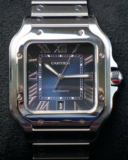 2023 Cartier Santos de Cartier 39.8MM Blue Dial Steel Bracelet (WSSA0030)