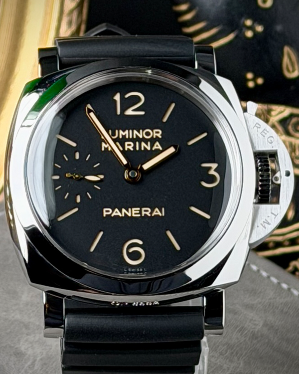 2017 Panerai Luminor Marina 1950 3 Days 47MM Black Dial Rubber Strap (PAM00422)