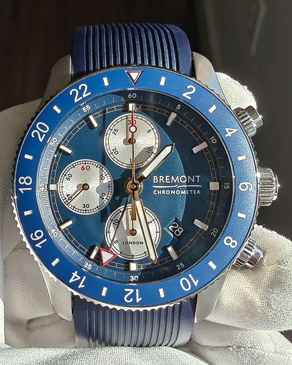 Bremont Supermarine Chrono 43MM Blue Dial Rubber Strap (SMARINECHRONO-BL-R-S)