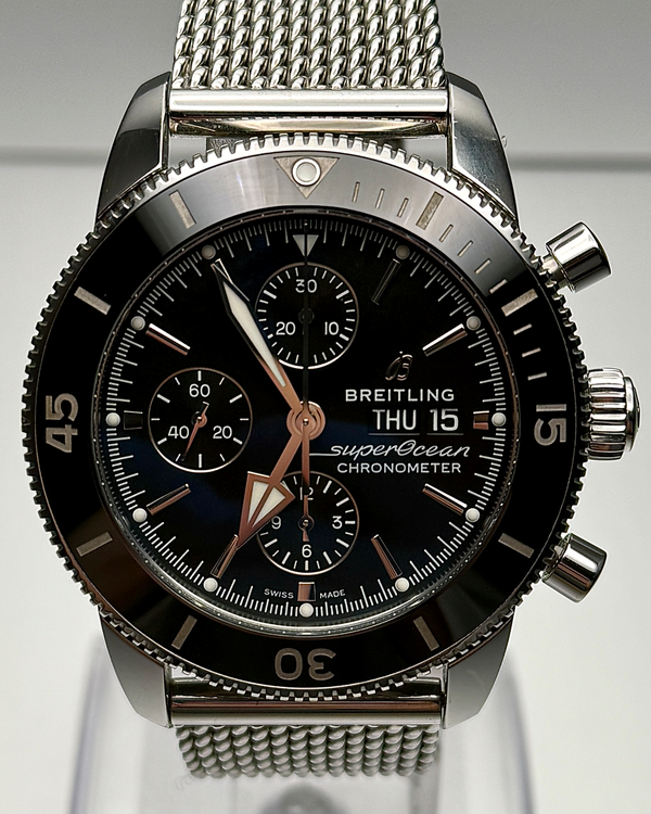 2020 Breitling Superocean Heritage II 44MM Black Dial Steel Bracelet (A13313)