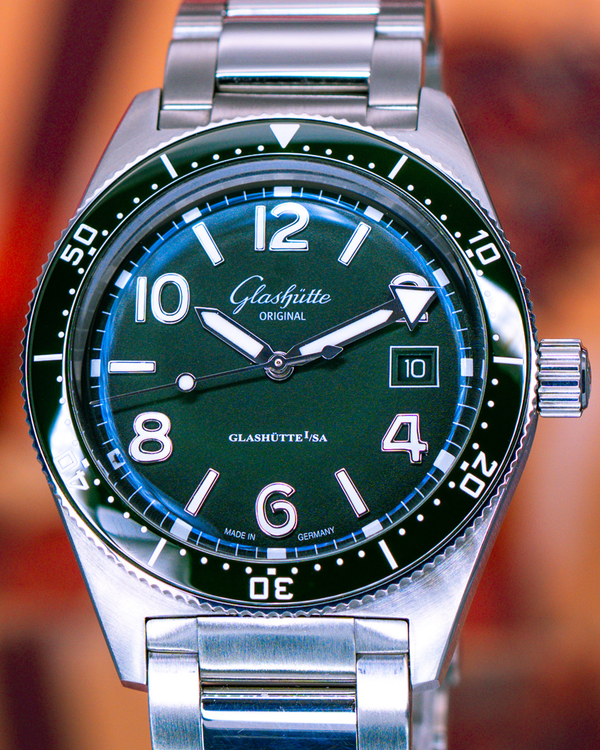 2022 Glashütte Original SeaQ 39.5MM Green Dial Steel Bracelet (1-39-11-13-83-70)