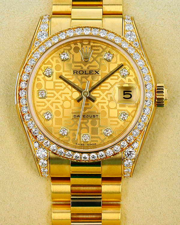 Rolex Datejust 31MM Champagne "Jubilee" Dial Yellow Gold President Bracelet (178158)