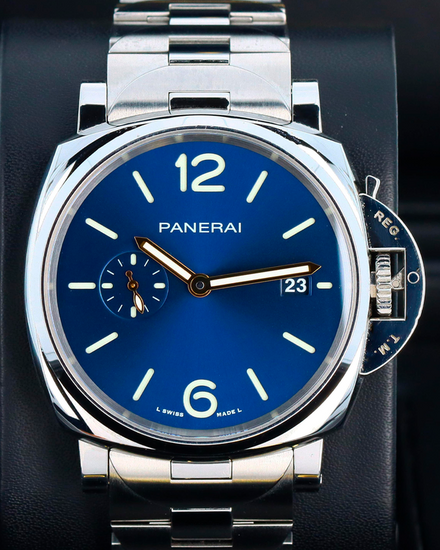 Panerai Luminor Due 42MM Blue Dial Steel Bracelet (PAM01124)
