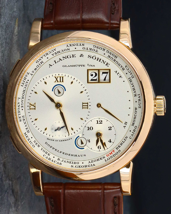 A. Lange & Söhne Lange 1 Time Zone 41.9MM White Dial Leather Strap (116.032)