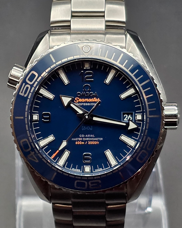 2021 Omega Seamaster Planet Ocean 600M 43.5MM Blue Dial Steel Bracelet (215.30.44.21.03.001)