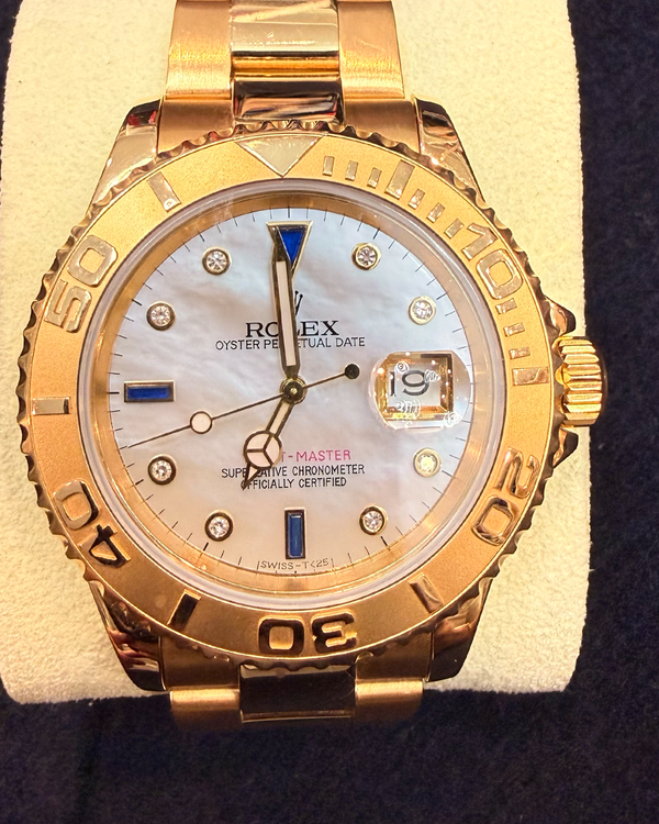 Rolex Yacht-Master 40MM Aftermarket Mother of Pearl Dial Yellow Gold Oyster Bracelet (16628)
