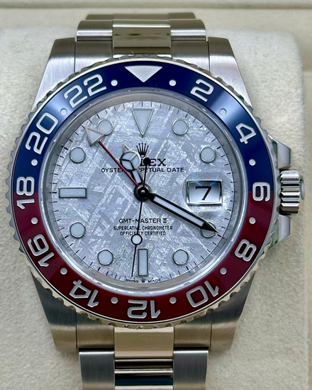 2021 Rolex GMT-Master II "Pepsi" 40MM Meteorite Dial White Gold Oyster Bracelet (126719BLRO)
