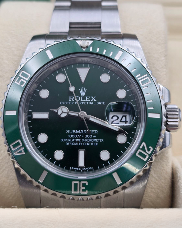 2015 Rolex Submariner Date "Hulk" 40MM Green Dial Oyster Bracelet (116610LV)