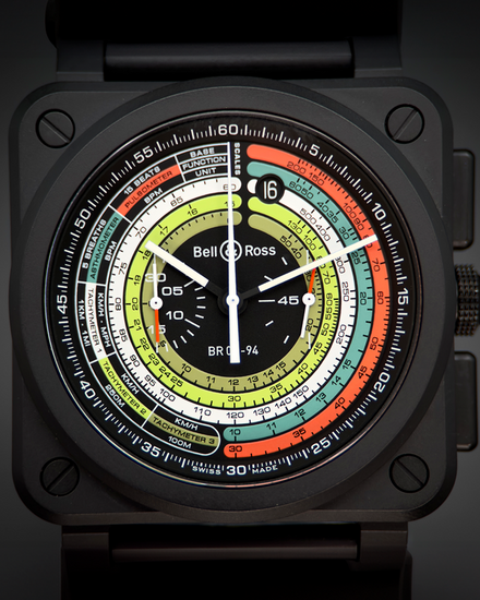 2023 Bell & Ross BR 03 - 94 Multimeter Chronograph L.E. 42MM Black "Multiscale" Dial Rubber Strap (BR0394-SW-CE/SRB)