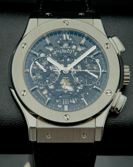 2021 Hublot Classic Fusion Aerofusion 45MM Skeleton Dial Leather Strap (525.NX.0170.LR)