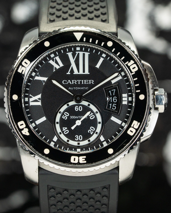 Cartier Calibre de Cartier Diver 42MM Black Dial Rubber Strap (W7100056)