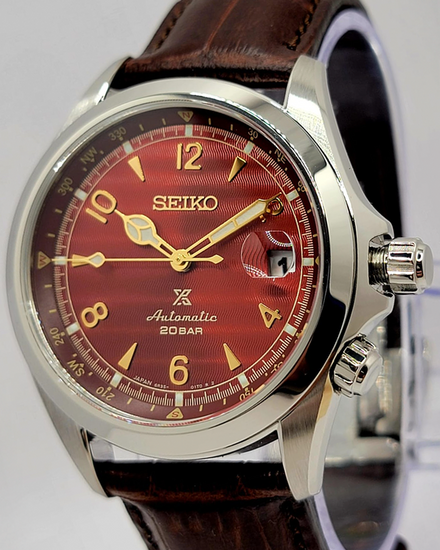 2024 Seiko Prospex Alpinist L.E. 33/1,000 39.5MM Red Dial Leather Strap (SPB489)