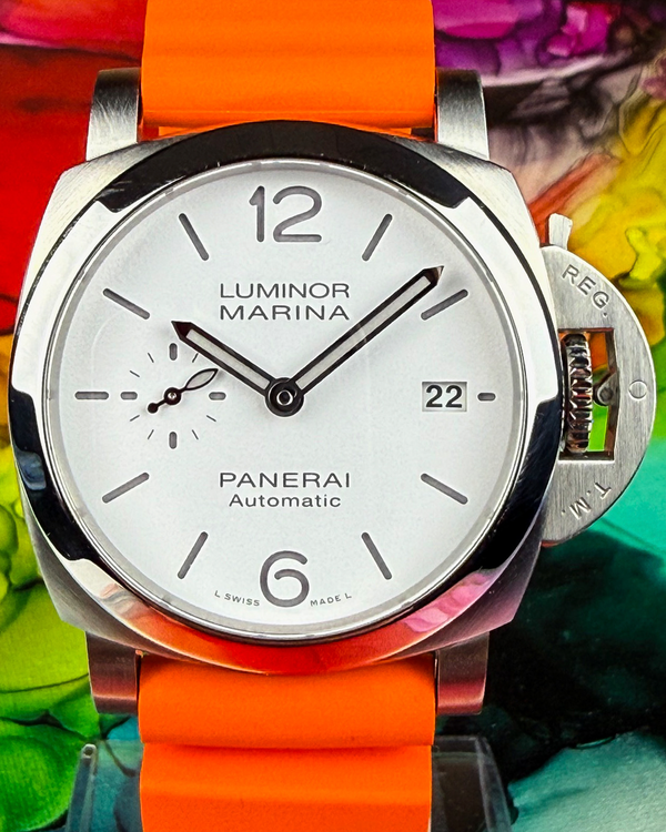 2022 Panerai Luminor Marina Quaranta 40MM White Dial Leather Strap (PAM01271)