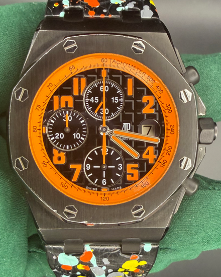 Audemars Piguet Royal Oak Offshore "Lava" L.E. 42MM Black Dial Aftermarket Leather Strap (26200SN.OO.D101CR.01)