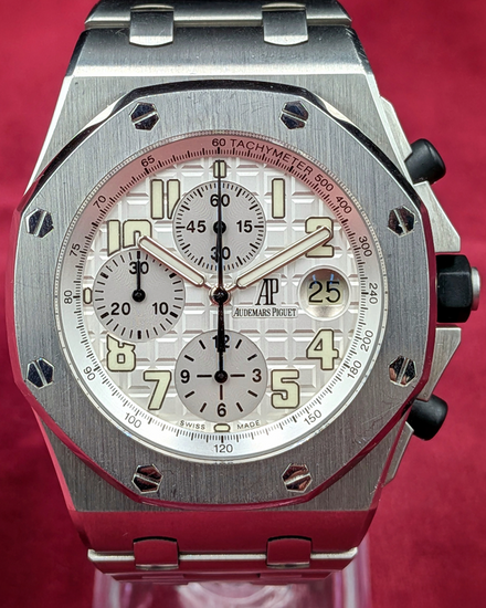 2012 Audemars Piguet Royal Oak Offshore Chronograph 42MM Silver Dial Steel Bracelet (25721ST.OO.1000ST.07.A)