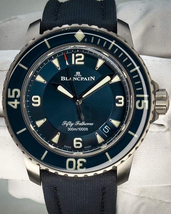 2021 Blancpain Fifty Fathoms 45MM Blue Dial Leather Strap (5015-12B40-O52A)