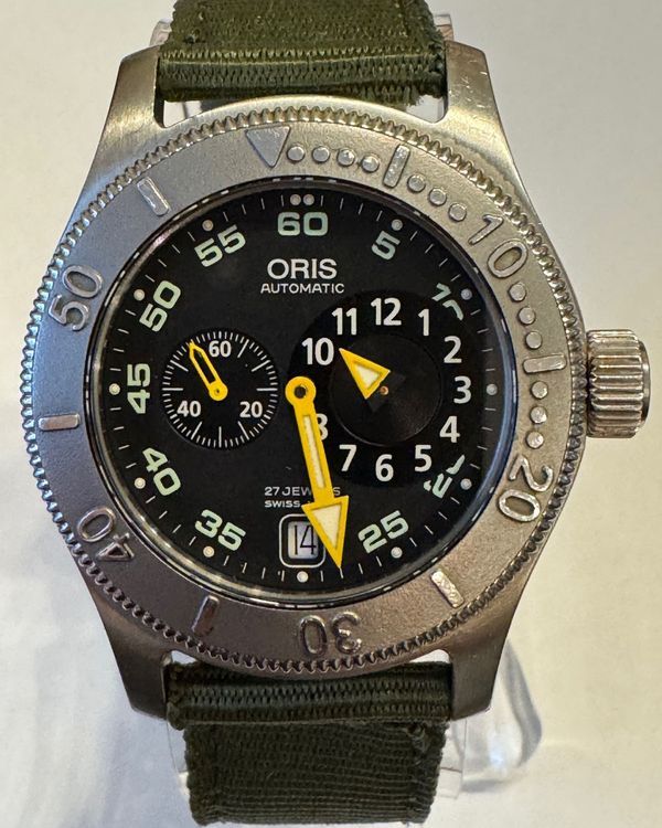 Oris Big Crown Divers Regulator 40MM Black Dial Aftermarket Textile Strap (649-7502-41-64)