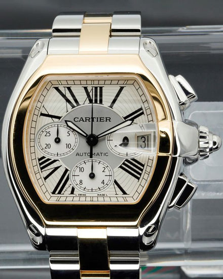 Cartier Roadster XL Chronograph 43MM Silver Dial Two-Tone Bracelet (W62027Z1)