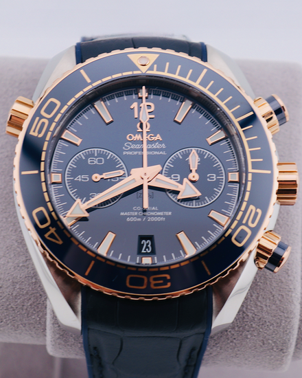 2020 Omega Seamaster Planet Ocean 600M Chronograph 45.5MM Blue Dial Leather Strap (215.23.46.51.03.001)