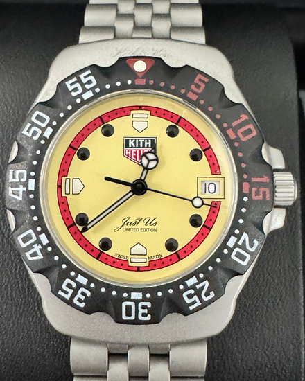 2024 Tag Heuer Formula 1 "Kith Heuer" L.E. 35MM Quartz Yellow "Eggshell" Dial Steel Bracelet (WA121F-BA0023)
