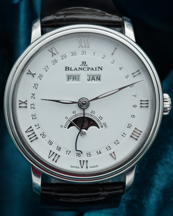 2021 Blancpain Villeret Complete Calendar 38MM White Dial Leather Strap (6264-1127-55B)