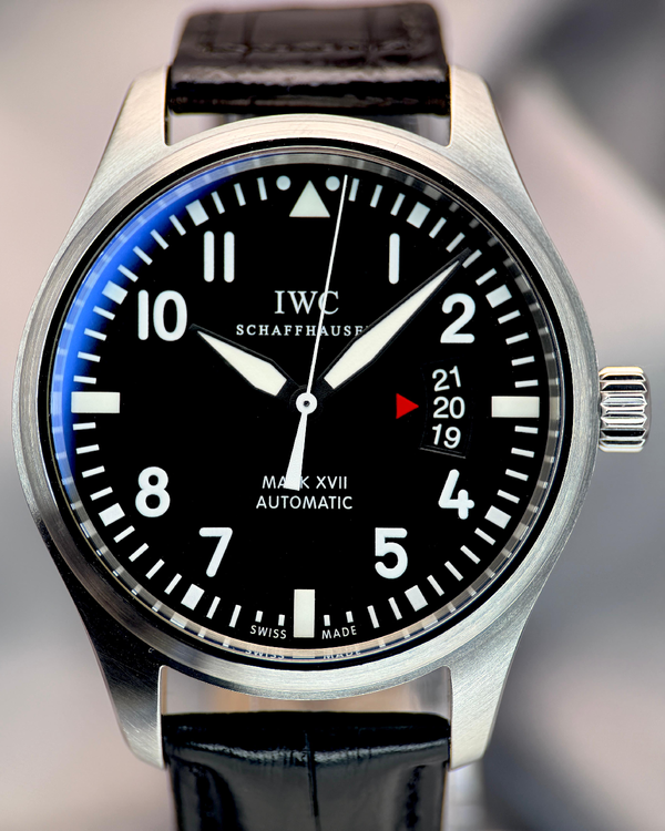 2016 IWC Schaffhausen Pilot Mark XV 41MM Black Dial Leather Strap (IW326501)