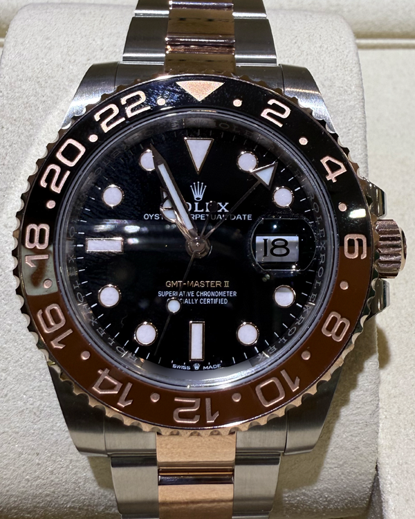 2025 Rolex GMT-Master II "Rootbeer" 40MM Black Dial Two-Tone Oyster Bracelet (126711CHNR)