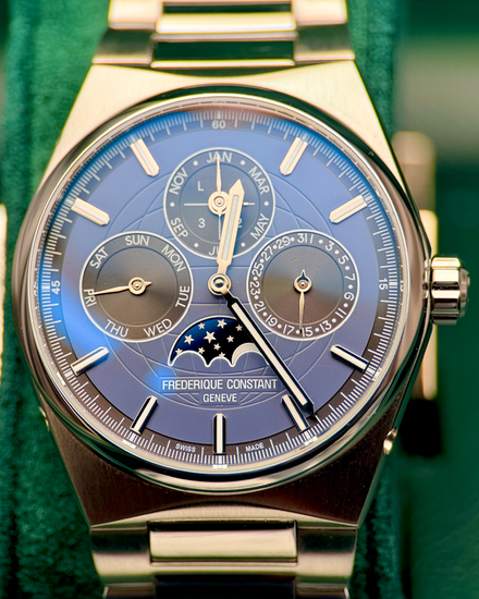 2024 Frederique Constant Slimline Perpetual Calendar Highlife L.E. 41MM Blue Dial Steel Bracelet (FC-775G4NH6B)