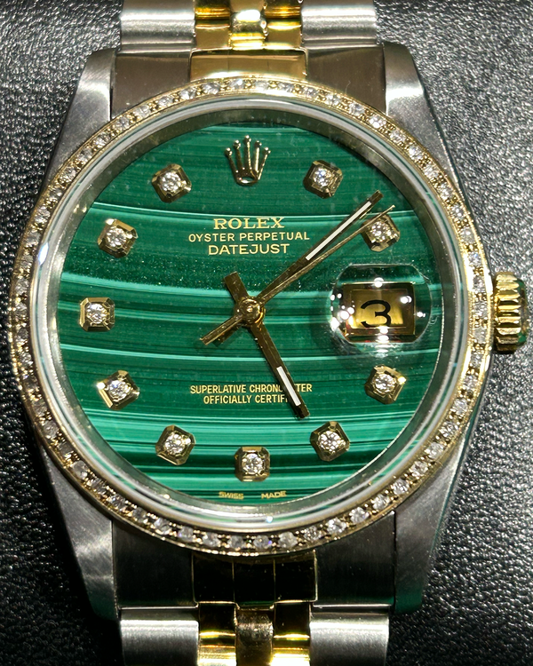 1991 Rolex Datejust 36MM Aftermarket Malachite Dial Two-Tone Jubilee Bracelet (16233)