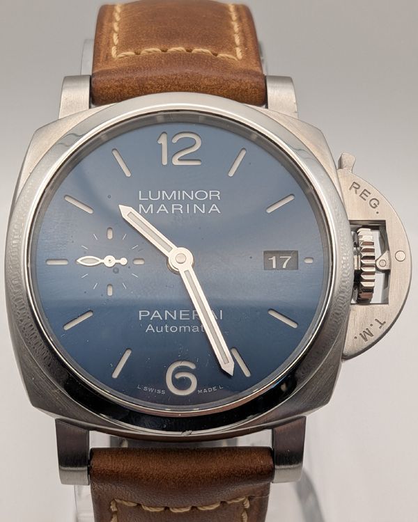 2024 Panerai Luminor Marina 1950 3 Days 42MM Blue Dial Leather Strap (PAM01393)