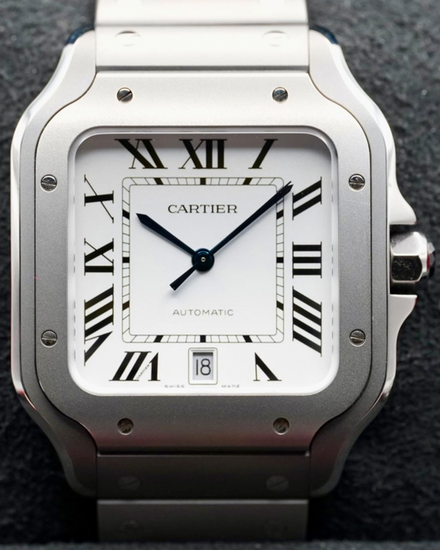 2025 Cartier Santos De Cartier 39.8MM Silver Dial Titanium Bracelet (WSSA0089)