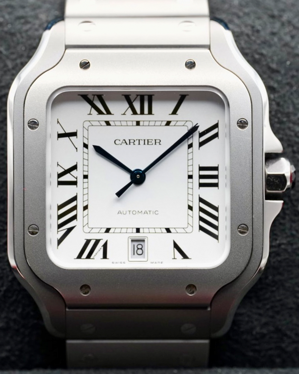 2025 Cartier Santos De Cartier 39.8MM Silver Dial Titanium Bracelet (WSSA0089)