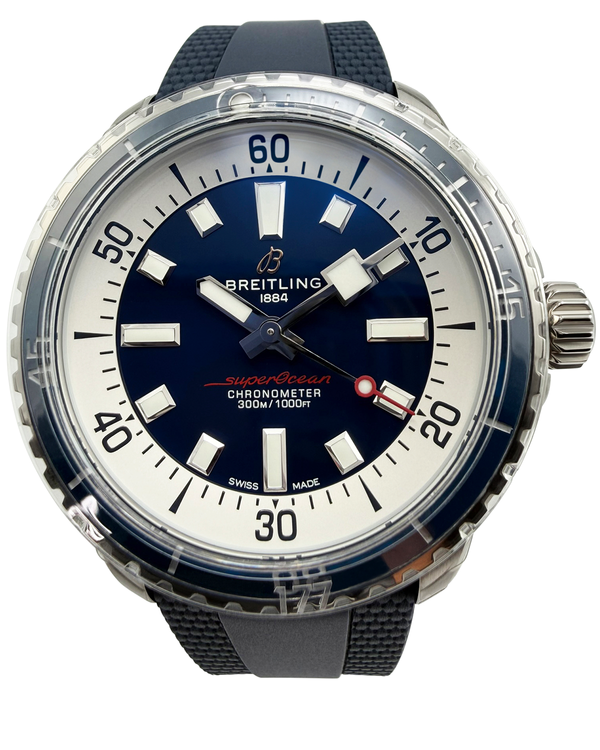 2025 Breitling Superocean 42MM Blue Dial Rubber Strap (A17375E71C1S1)