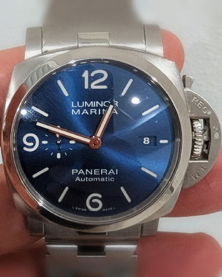 2024 Panerai Luminor Marina Specchio Blu 44MM Blue Dial Steel Bracelet (PAM01316)