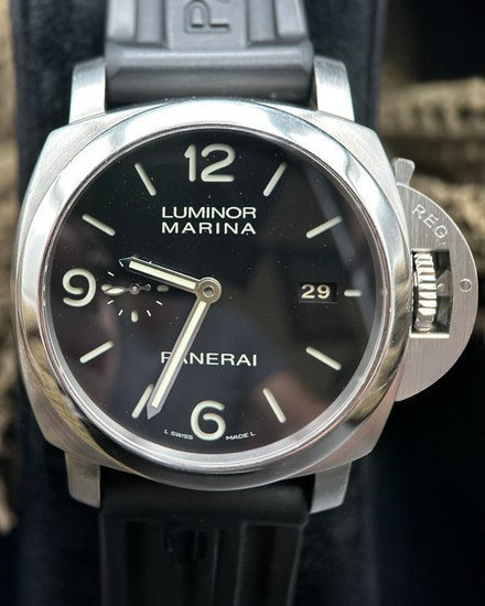 2015 Panerai Luminor Marina 1950 3 Days 44MM Black Dial Rubber Strap (PAM00312)