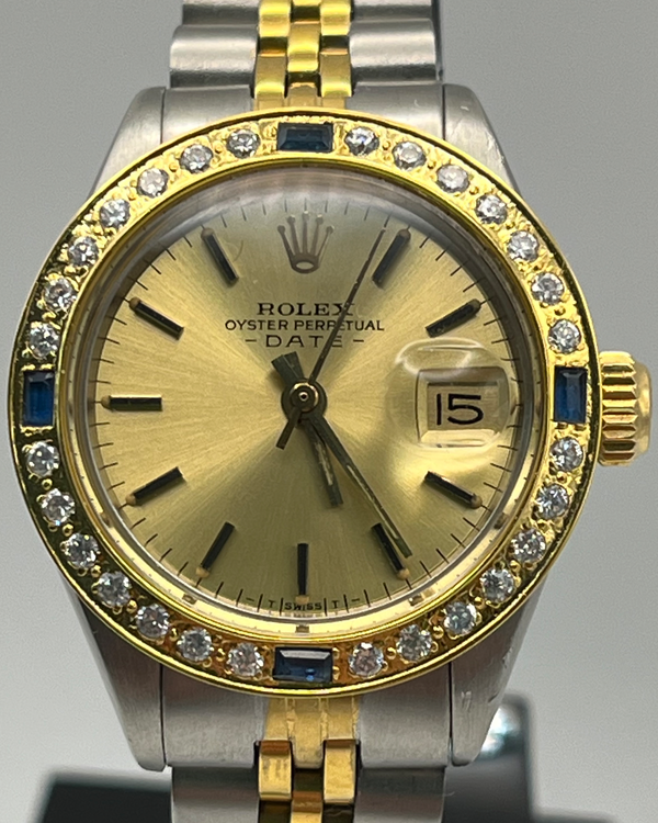 Rolex Lady-Datejust 26MM Champagne Dial Aftermarket Two-Tone Jubilee Bracelet (6917)