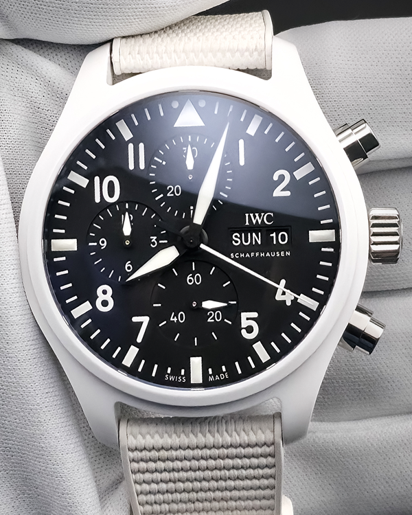 IWC Schaffhausen Pilot Chronograph Top Gun "Lake Tahoe" 44MM Black Dial Rubber Strap (IW389105)