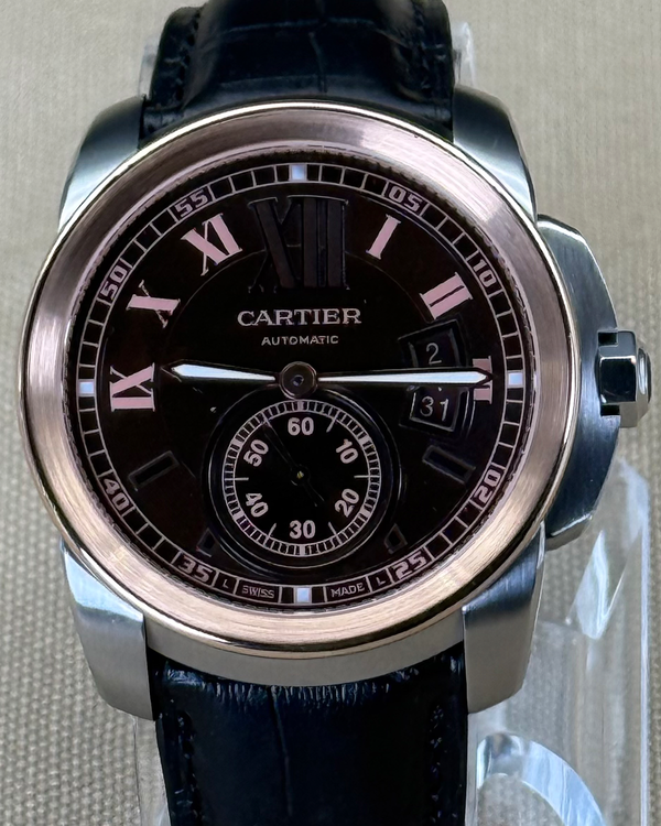 2016 Cartier Calibre de Cartier 42MM Brown Dial Aftermarket Leather Strap (W7100051)
