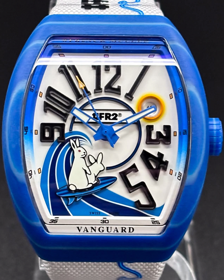 2025 Franck Muller Vanguard "Beach #FR2NCK" L.E. 41MM White Dial Textile Strap (V 41 SC DT BEACH)
