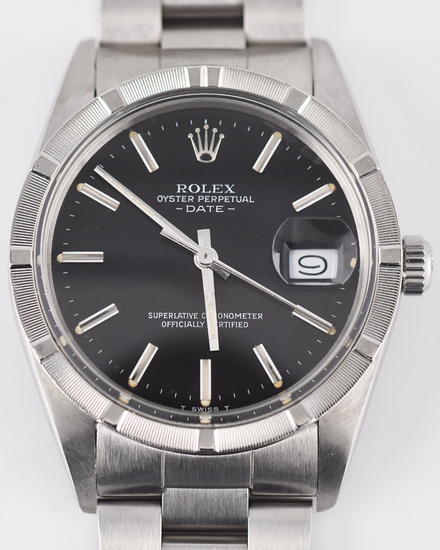 Rolex Oyster Perpetual Date 34MM Black Dial Oyster Bracelet (15010)