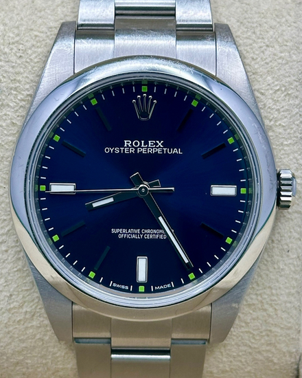 2019 Rolex Oyster Perpetual 39MM Blue Dial Oyster Bracelet (114300)